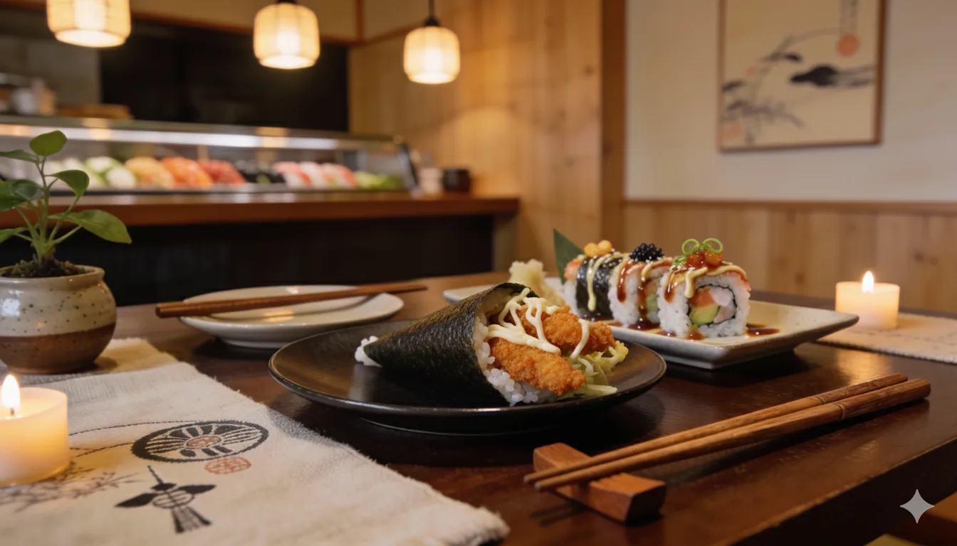 Interior acogedor del restaurante Tsuki